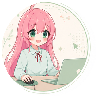 パソコン作業中のしなもこ
